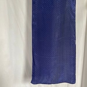 Vintage Silk Scarf, Navy Blue Scarf